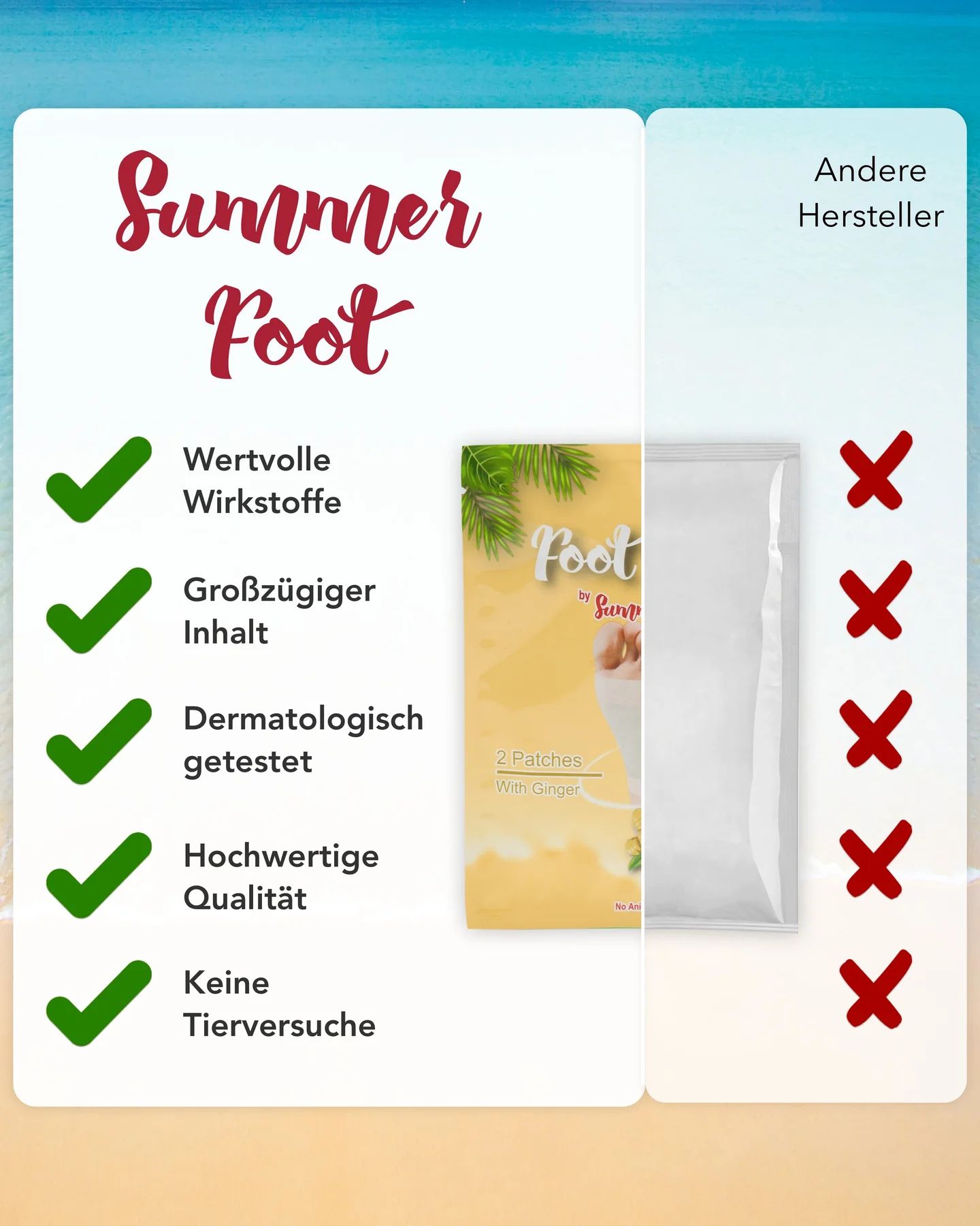 Summer Foot - Fußpads mit Ingweröl (für 10 Anwendungen)