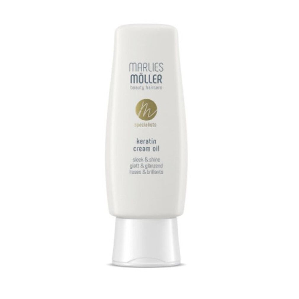 Marlies Möller Keratin Cream Oil Flasche, Vorderansicht.