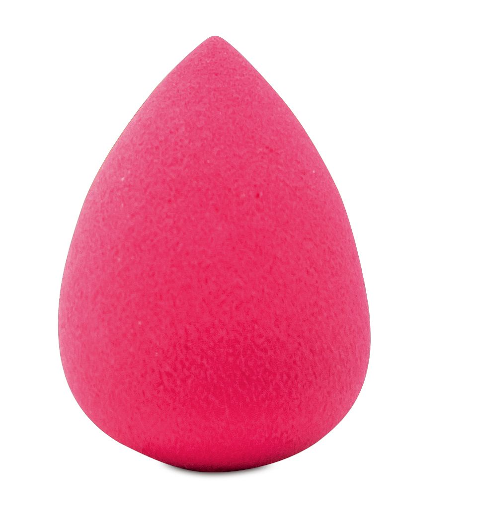 Rosa Make-up Schwamm in Tropfenform. Einzeln, ohne Verpackung.