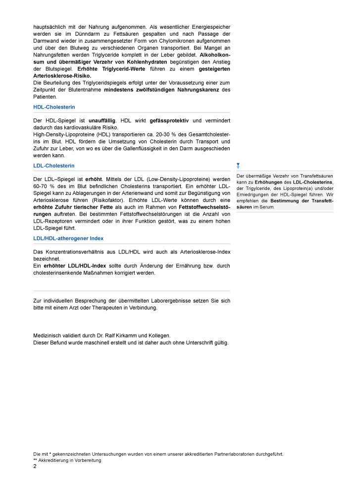 medivere diagnostics Cholesterin Test
