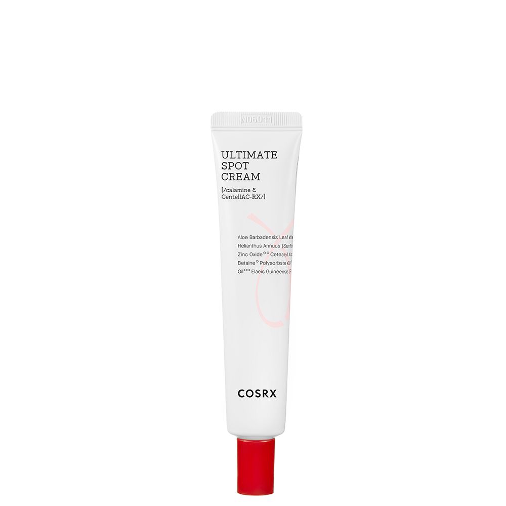 COSRX AC Collection Ultimate Spot Cream Tube mit rotem Verschluss.