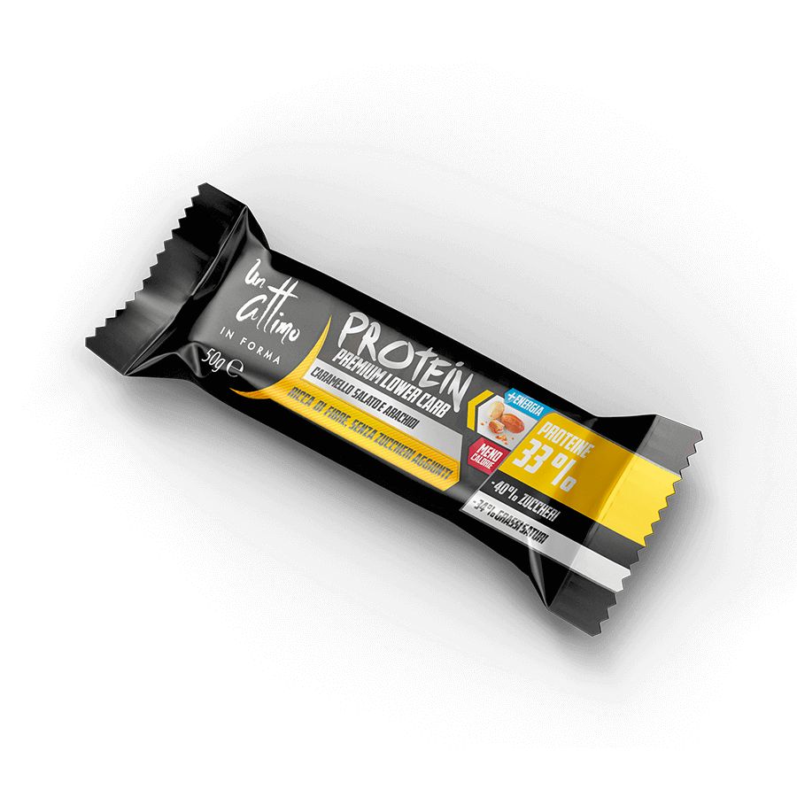 1attimoinforma Barretta Proteica al 33%; Gusto Caramello Salato e Arachidi