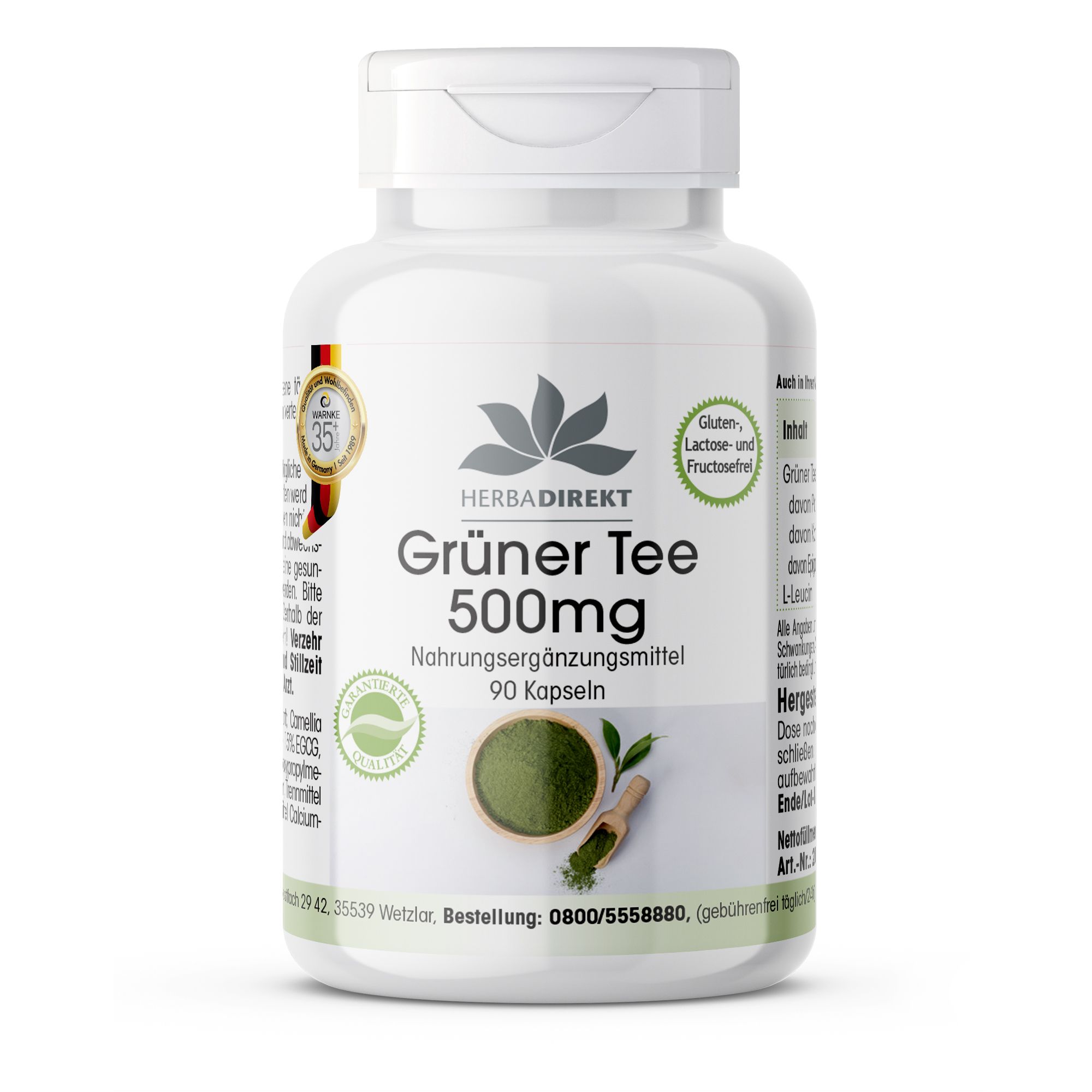 Warnke Vitalstoffe | Grüner Tee Extrakt 500mg 90 St