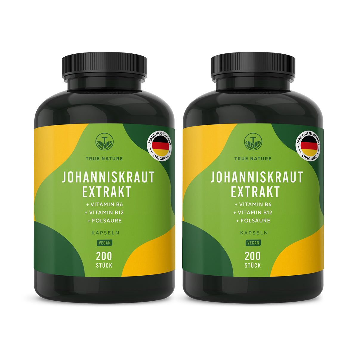 TRUE NATURE® Johanniskraut Extrakt Kapseln mit Vitamin B6, B12 & Folsäure