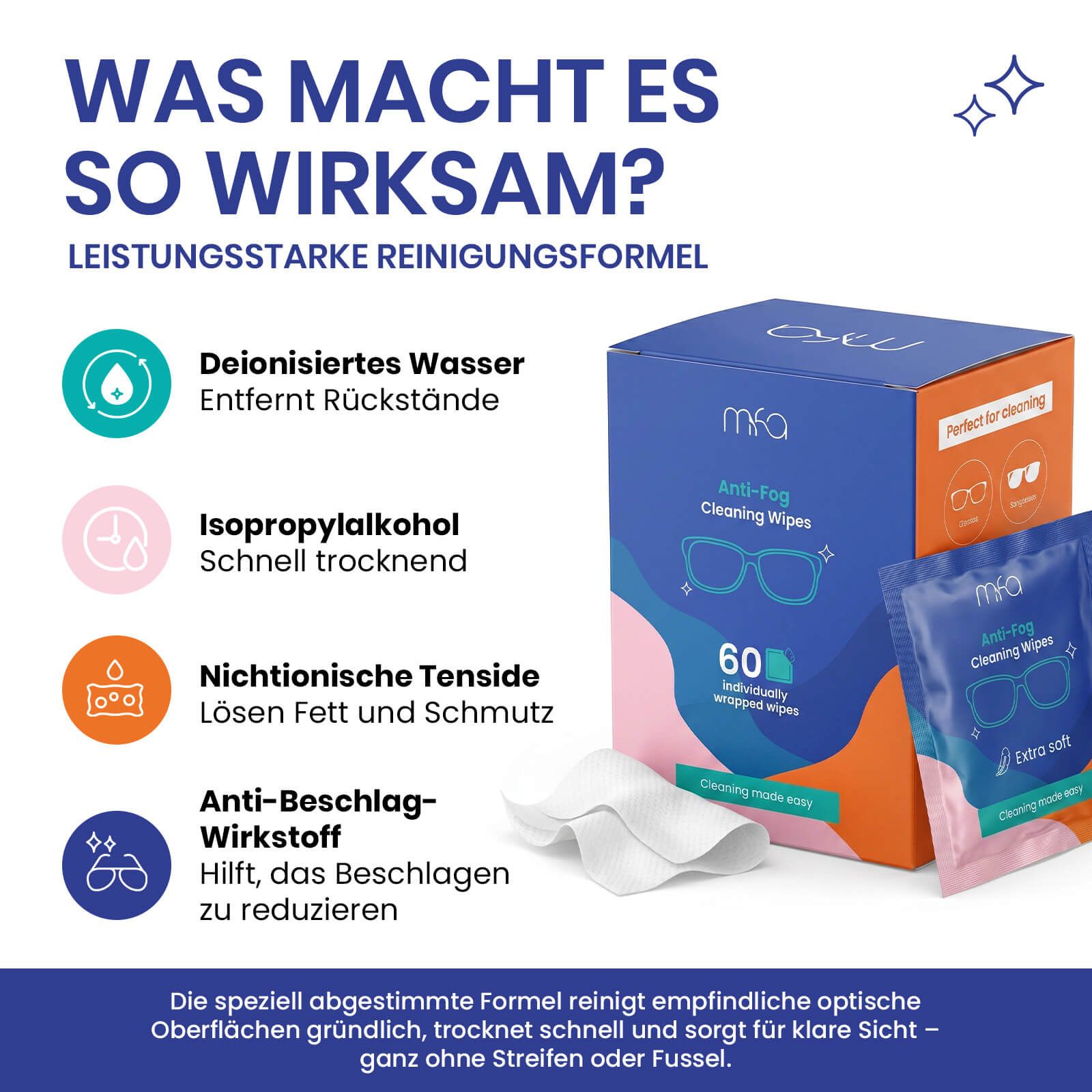 mfa® Antibeschlagtuch Brillen-Reinigungstücher