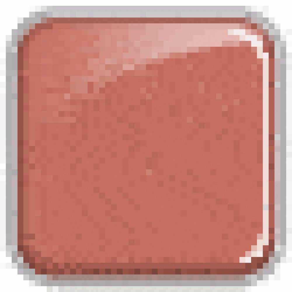 Quadratischer, nude-farbener Lippenstift. Glänzende Oberfläche, abgerundete Ecken.