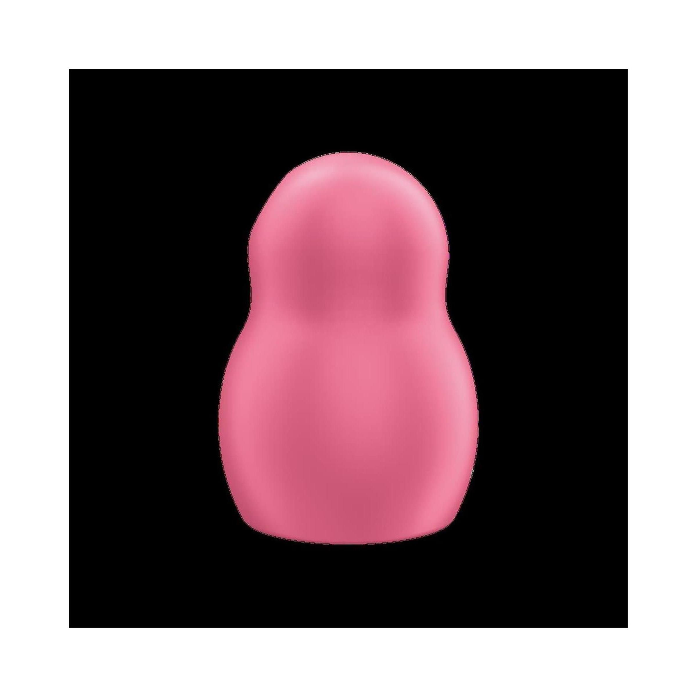 Rosa, eiförmiges Gerät. Schwarzer Hintergrund.