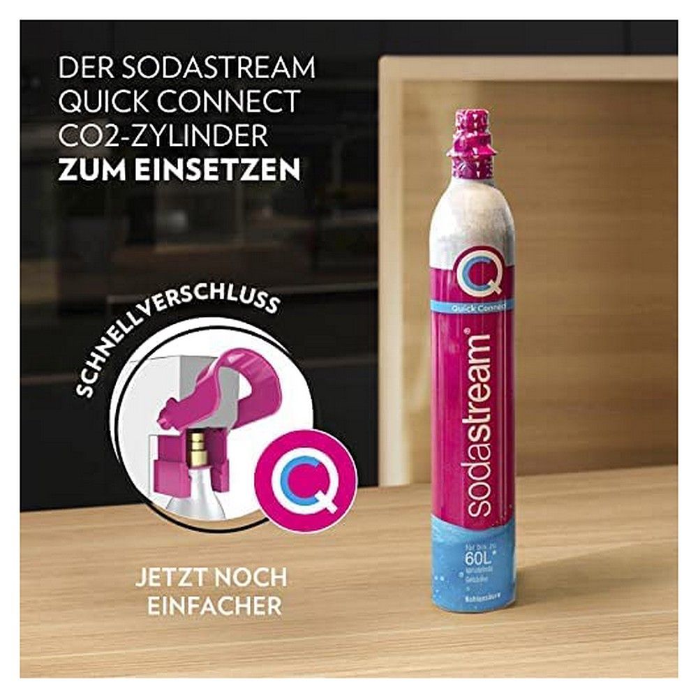 SodaStream Quick Connect CO2-Zylinder mit Schnellverschluss-Mechanismus.
