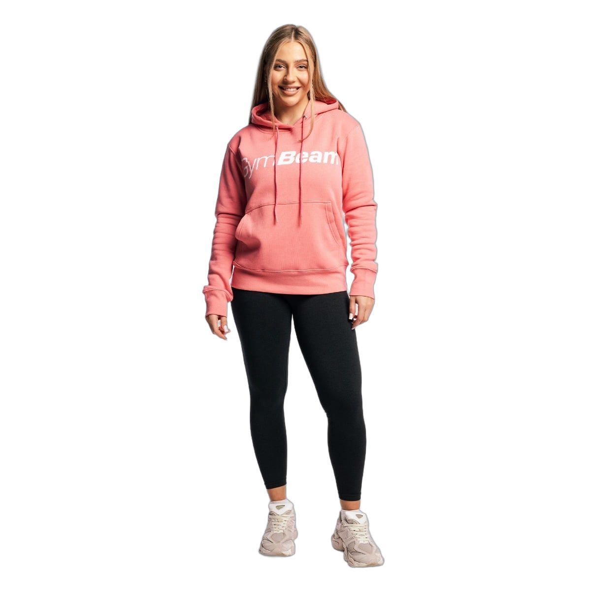 GymBeam Hoodie Damen Regular Fit mit Kapuze, Langarm und Kängurutasche Rose