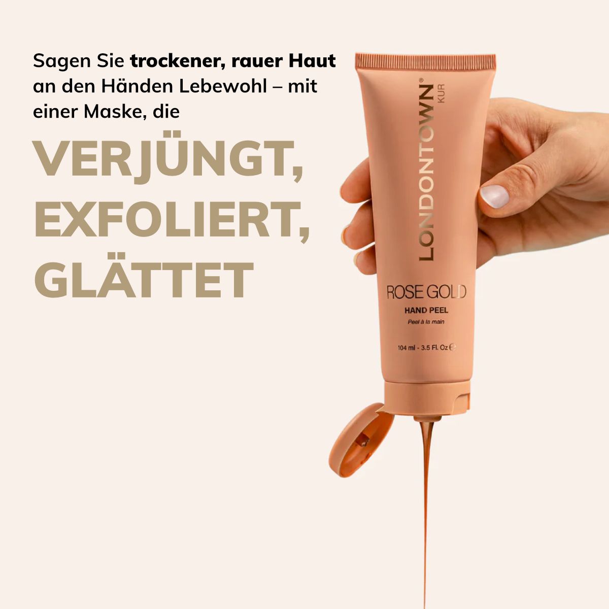 LONDONTOWN kur Rose Gold Hand Peel Peel-off-Handmaske