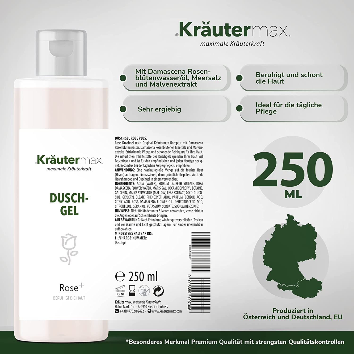 Kräutermax Duschgel Rose plus