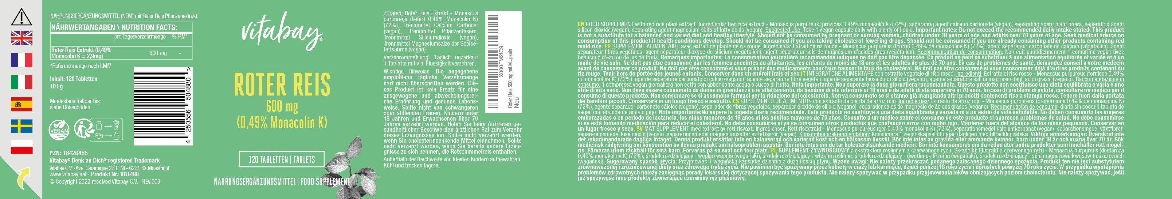 Vitabay Roter Reis 600 mg