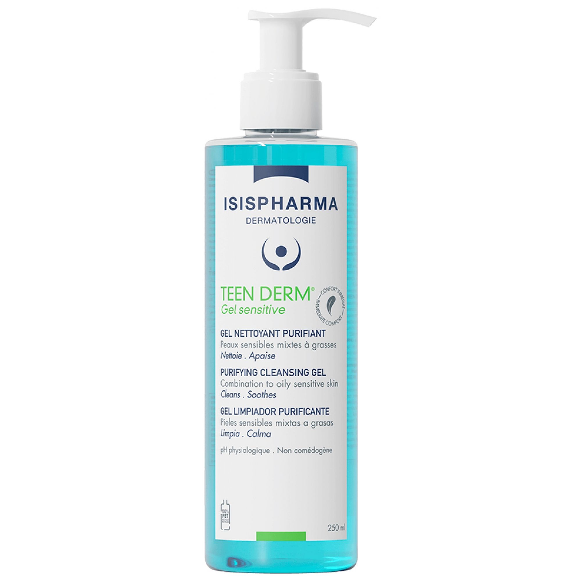 Isispharma Teen Derm Sensitive Gel Reinigender Reiniger 2 18,8x5x5 cm