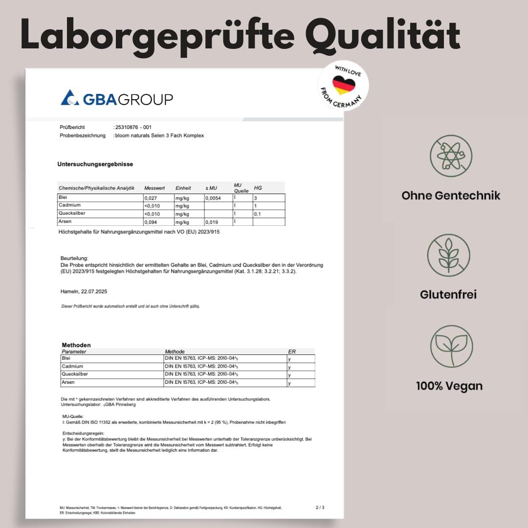 Bloom Naturals Selen Tabletten 200µg