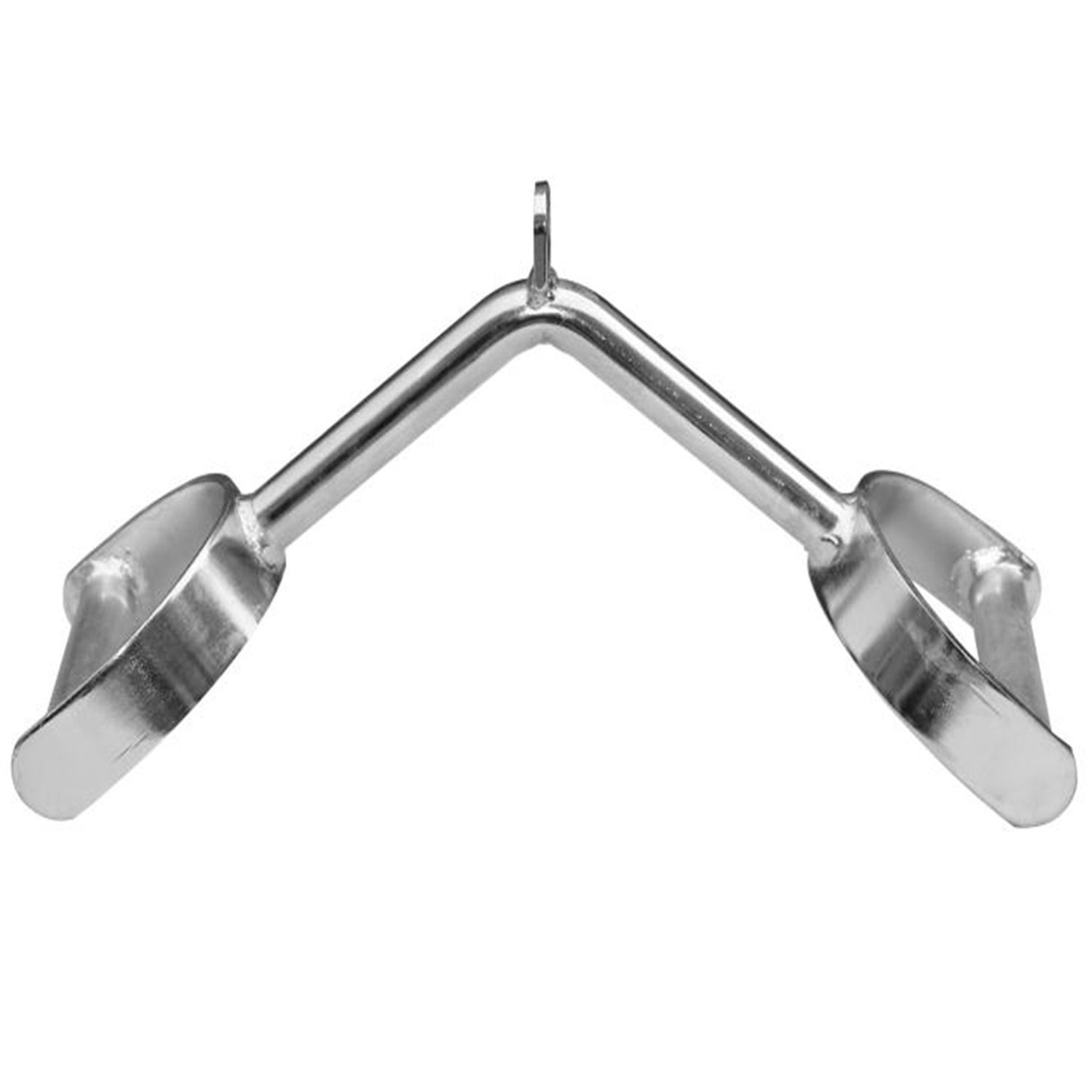 Metall-Rudergriff mit zwei Griffmulden und Aufhängung. Aus Metall.