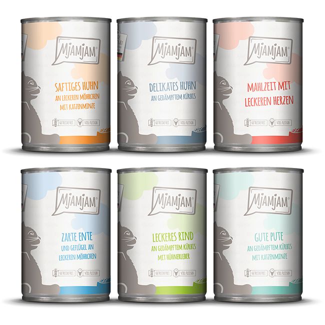 MjAMjAM - leckere Mahlzeiten Mixpaket III für deine Katze 6x400 g Futter