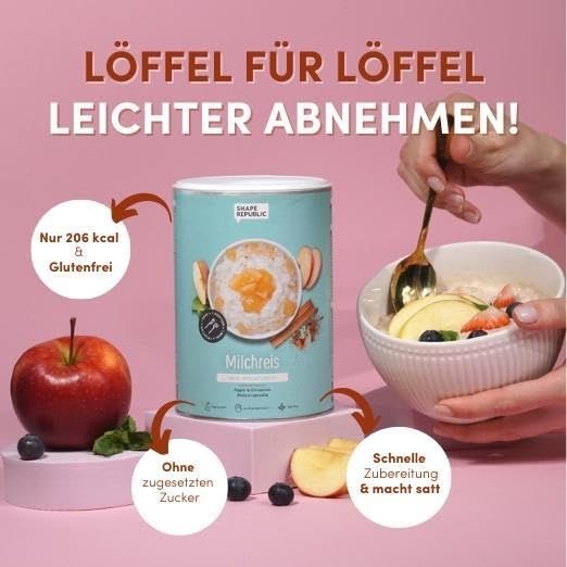 High Protein Milchreis | Apfel &amp; Zimt | Shape Republic 560 kg - Shop ...