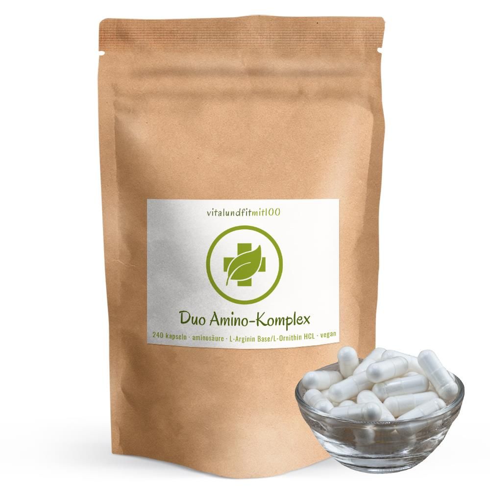 vitalundfitmit100® Duo Amino-Komplex: L-Arginin+L-Ornithin Kapseln
