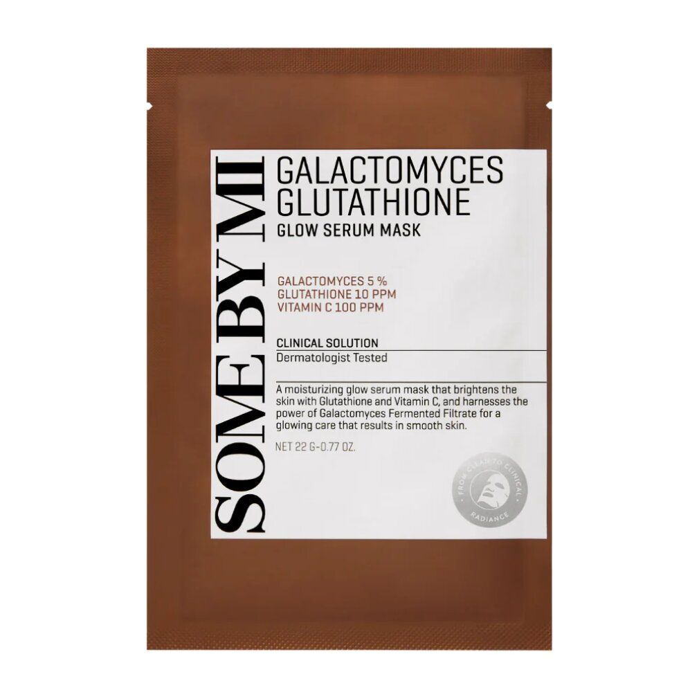 Verpackung des SOME BY MI Galactomyces Glutathione Glow Serum Mask.
