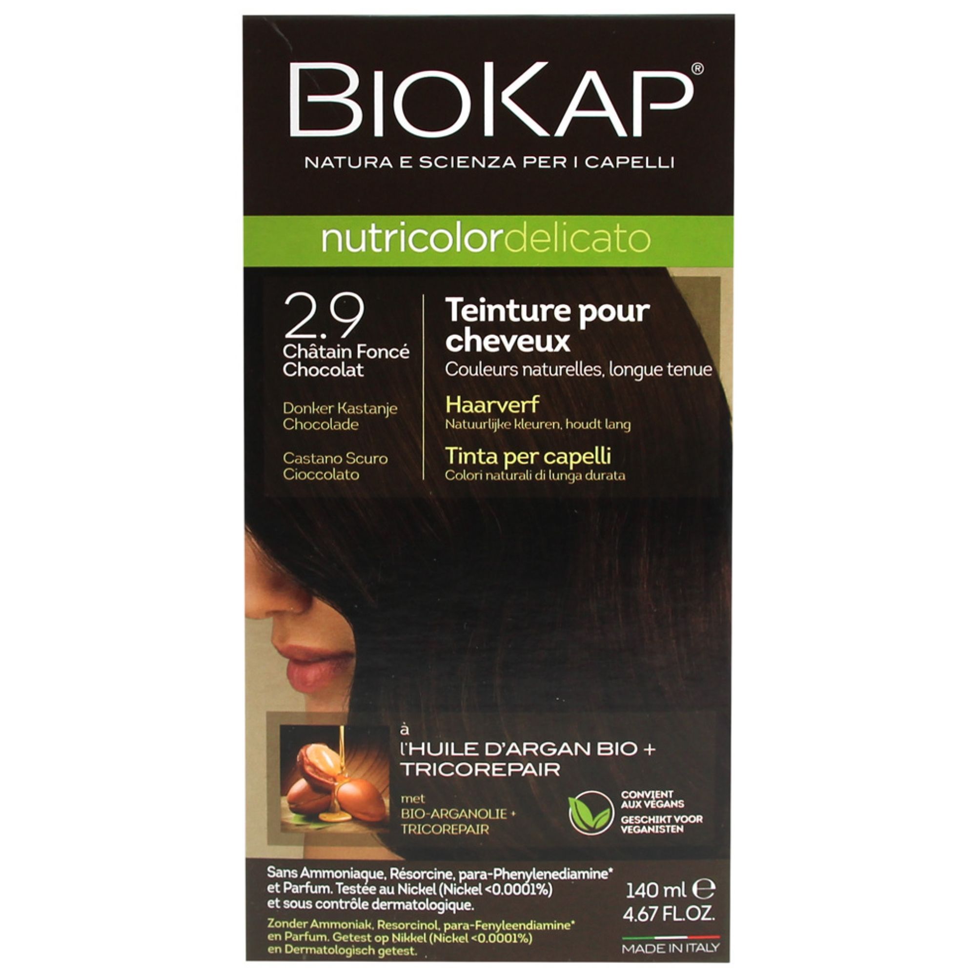 Biokap Nutricolor Delicato Permanent Tint (Haarfärbung : Kastanienbraun) 7,5x6x17 cm