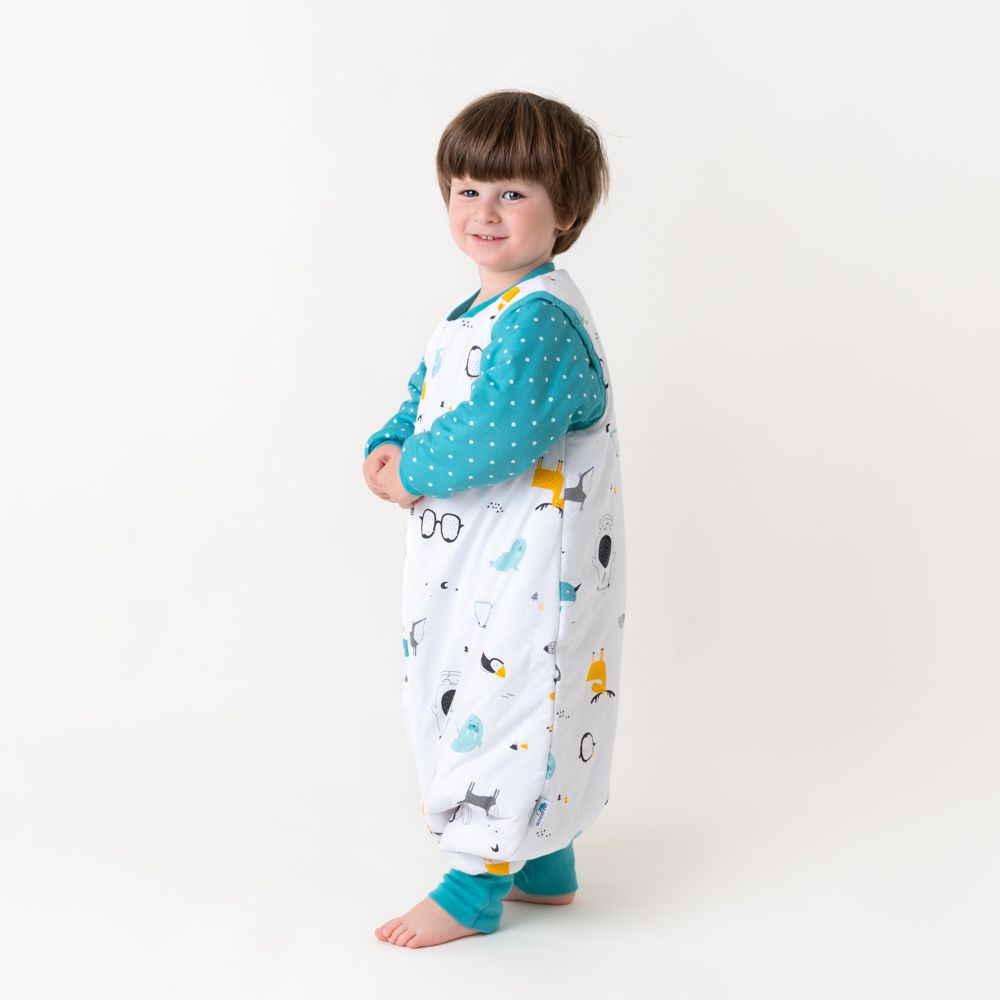 schlummersack Ganzjahres Schlafsack mit Beinen aus 100% Bio-Baumwolle in 2.5 Tog 90 cm Polarfreunde