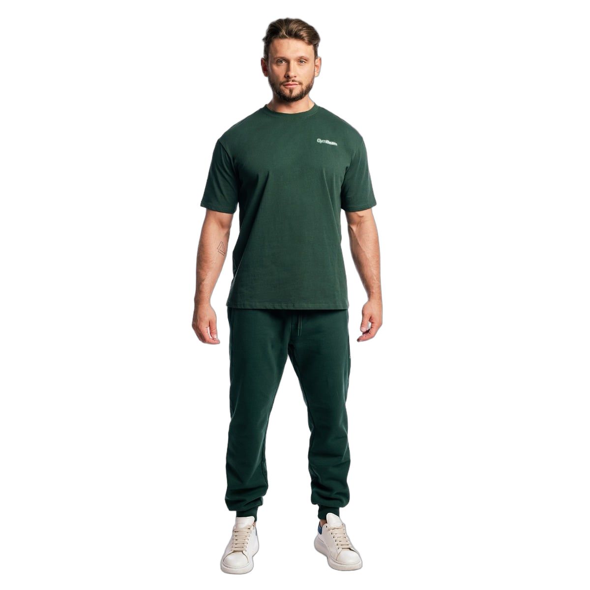 GymBeam T-Shirt Herren Zone oversized mit Rückenprint in Waldgrün