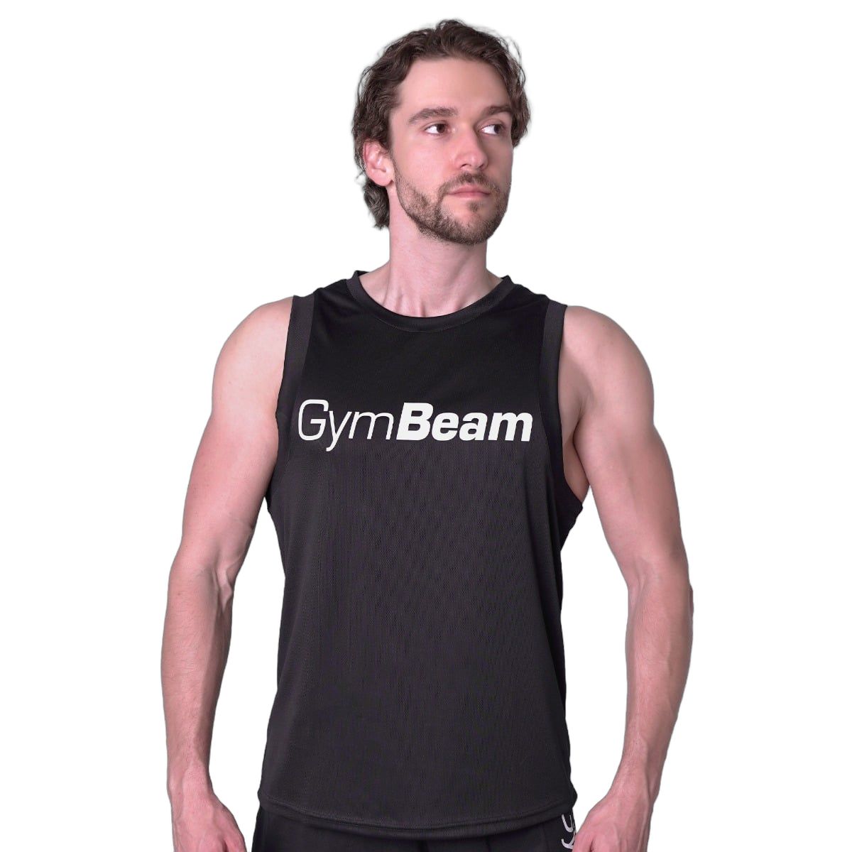 GymBeam Tanktop Herren regular aus Polyester im Essence-Modell Schwarz
