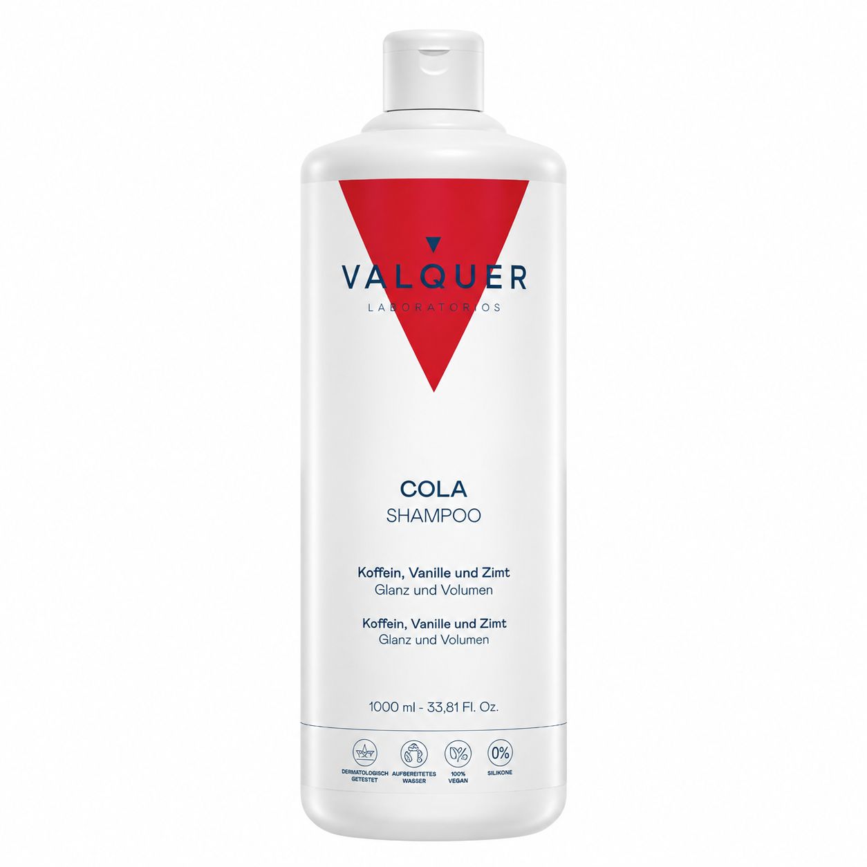 Valquer Cola Shampoo 1000ml Flasche mit Klappverschluss.