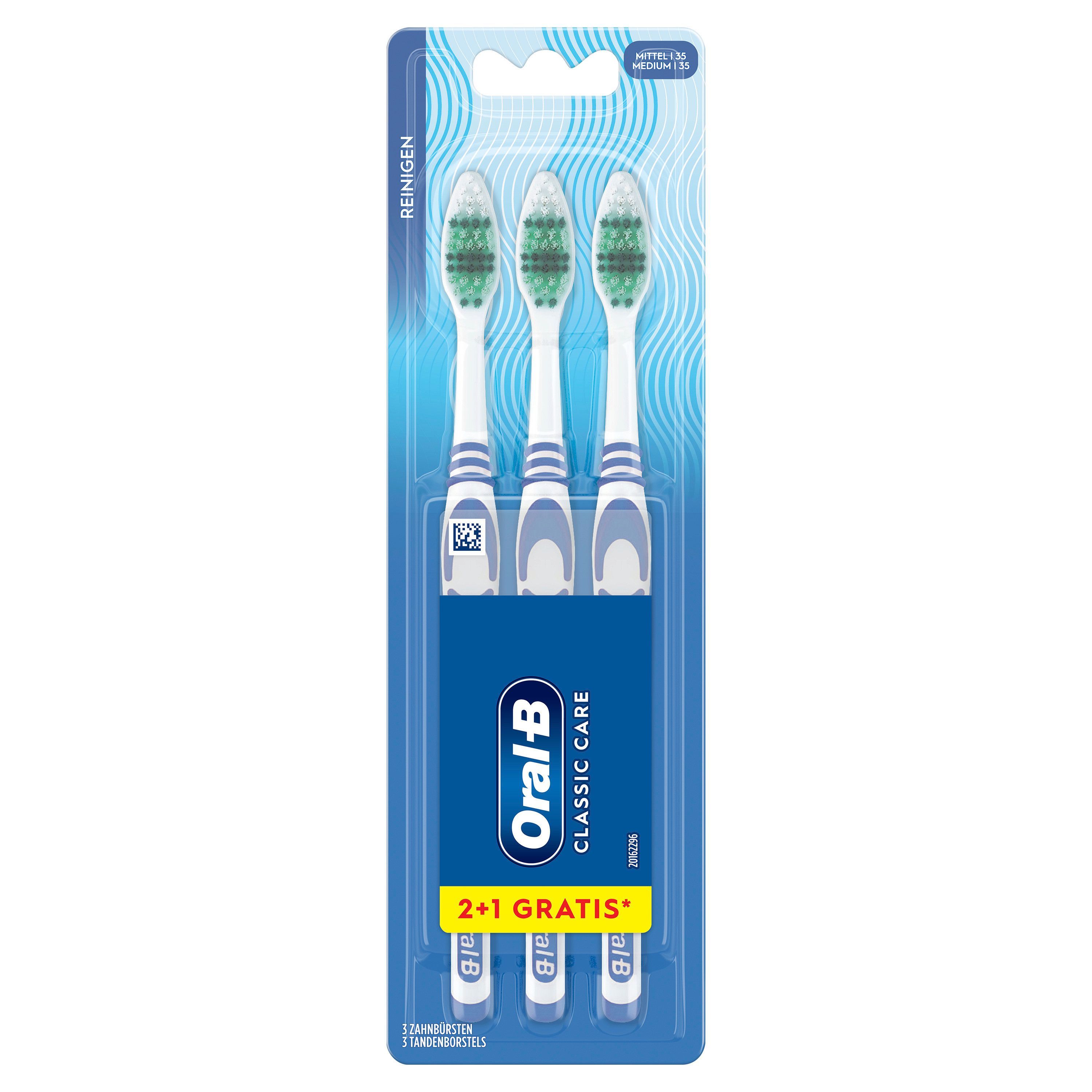 Oral-B Classic Care 35 Mittel 2+1 Pack Handzahnbürste, 3 Stück St