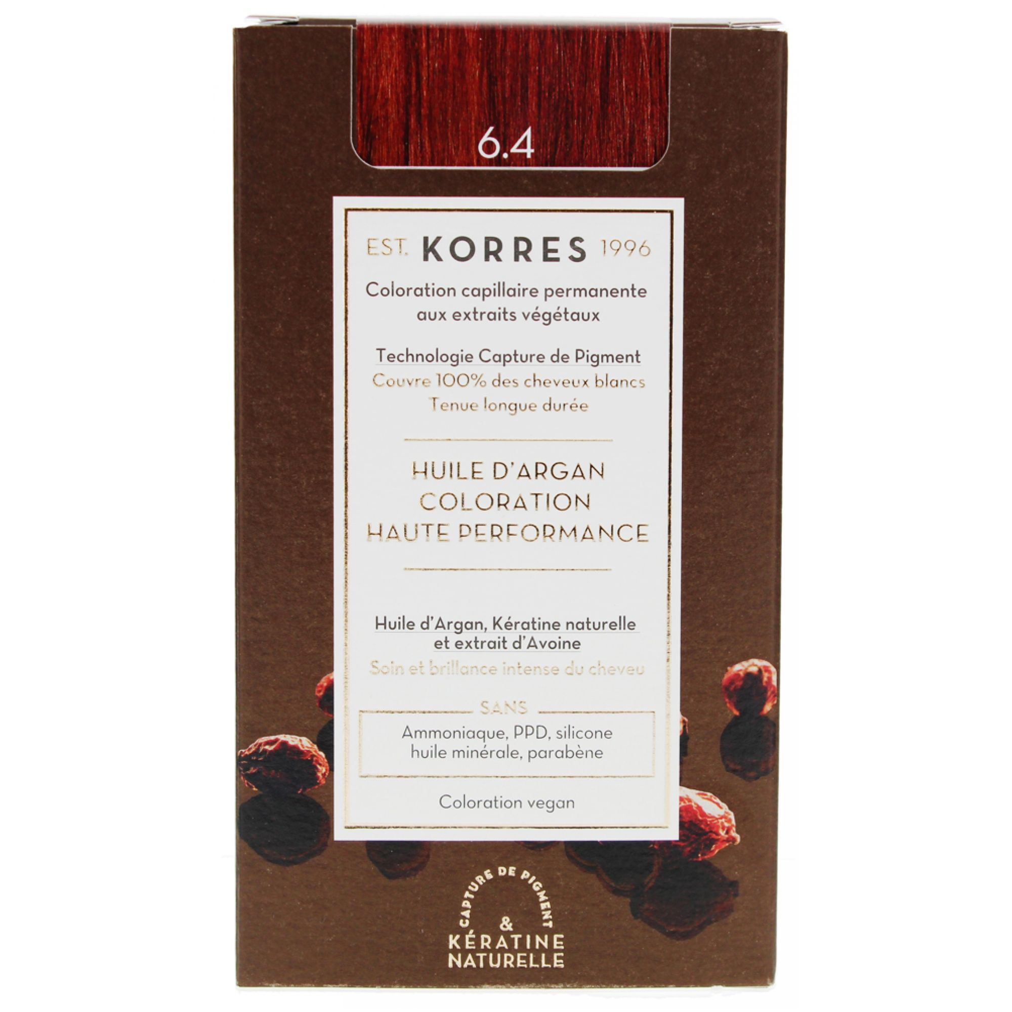 KORRES Arganöl Haarcoloration 6.4 Dunkelblond Kupfer. Dauerhafte Coloration mit pflanzlichen Extrakten.