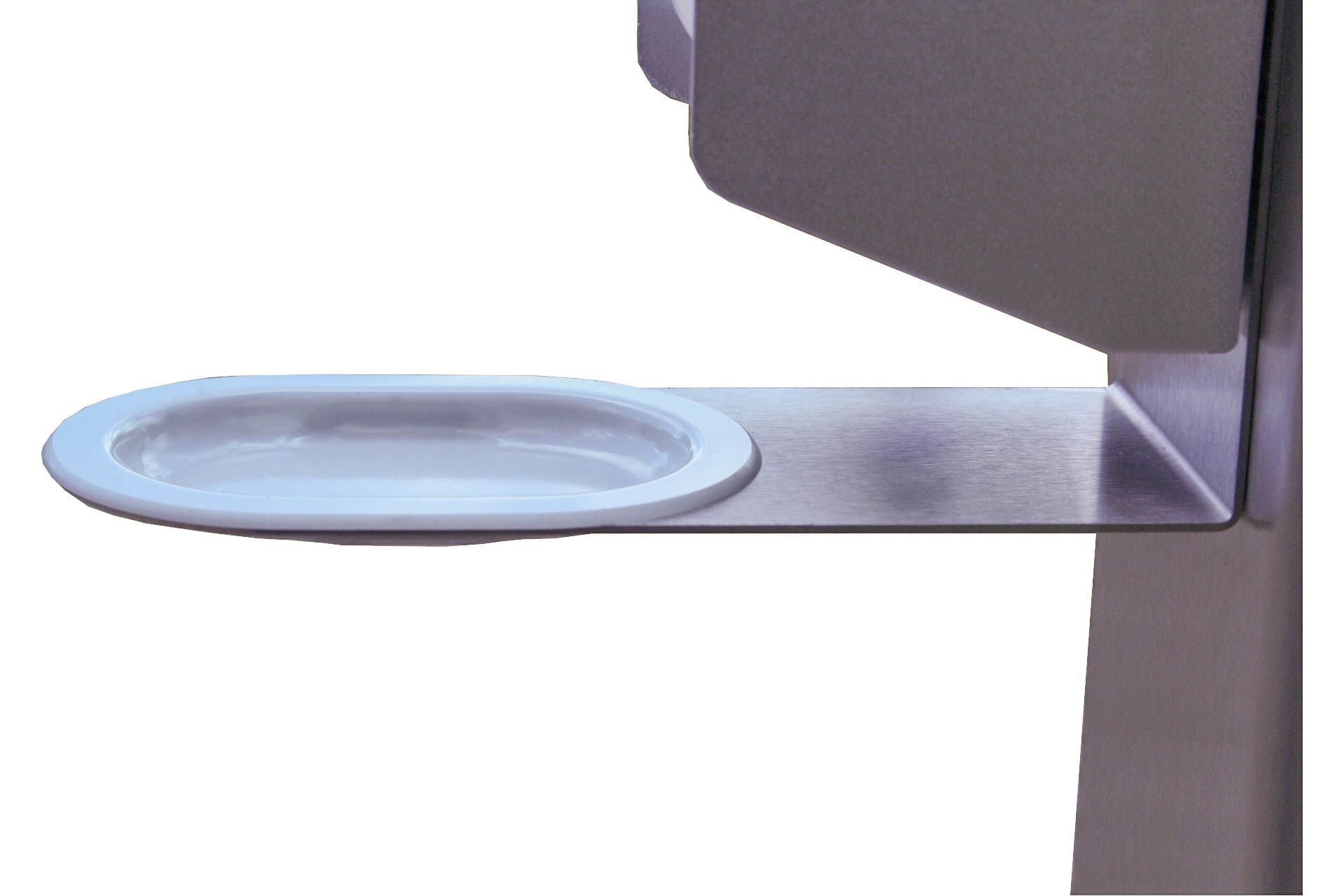 Medi-Inn Hygienetower Desinfektionssäule Edelstahl mit Desinfektionsspender und Tropfschale