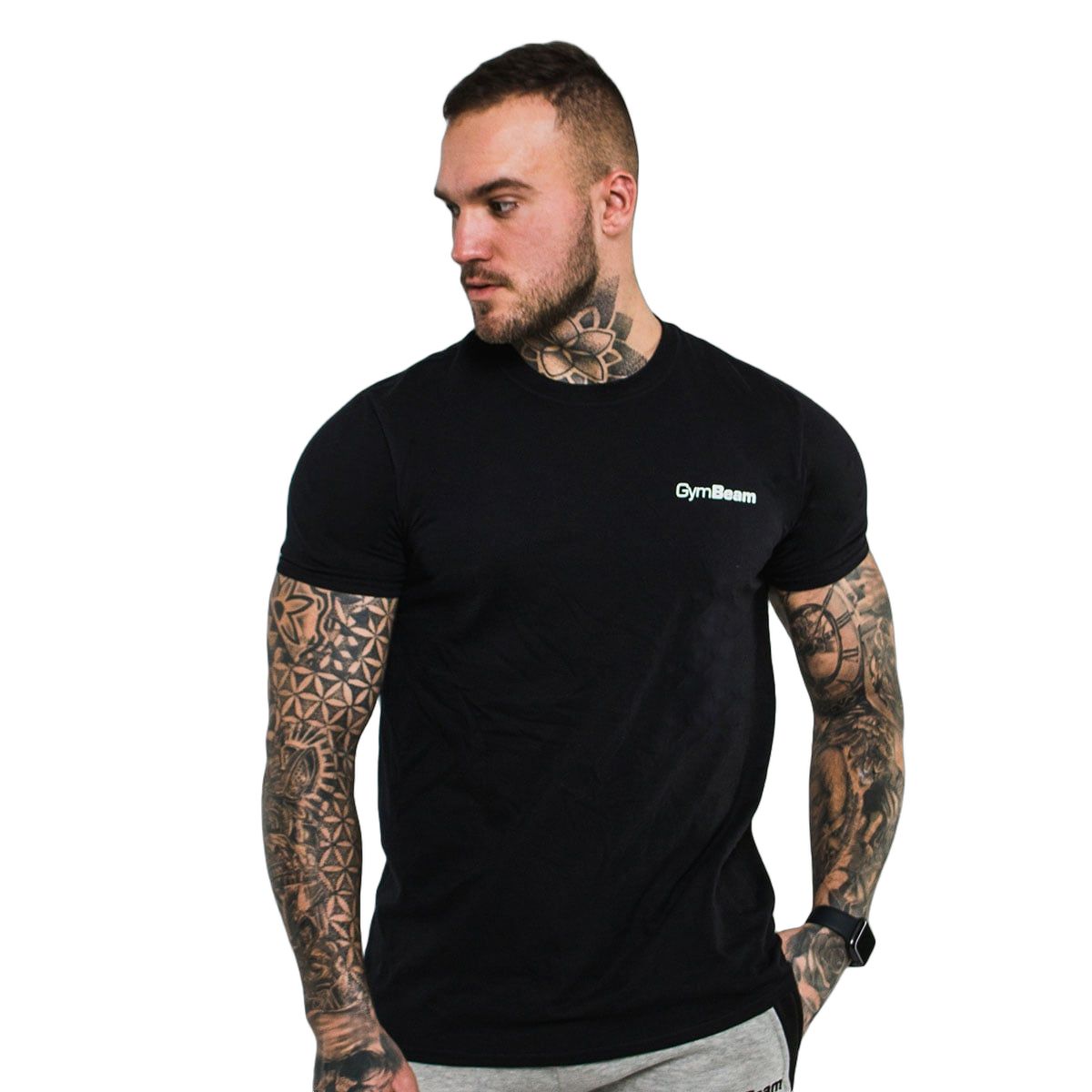 GymBeam T-Shirt Herren Regular Kurzarm Black