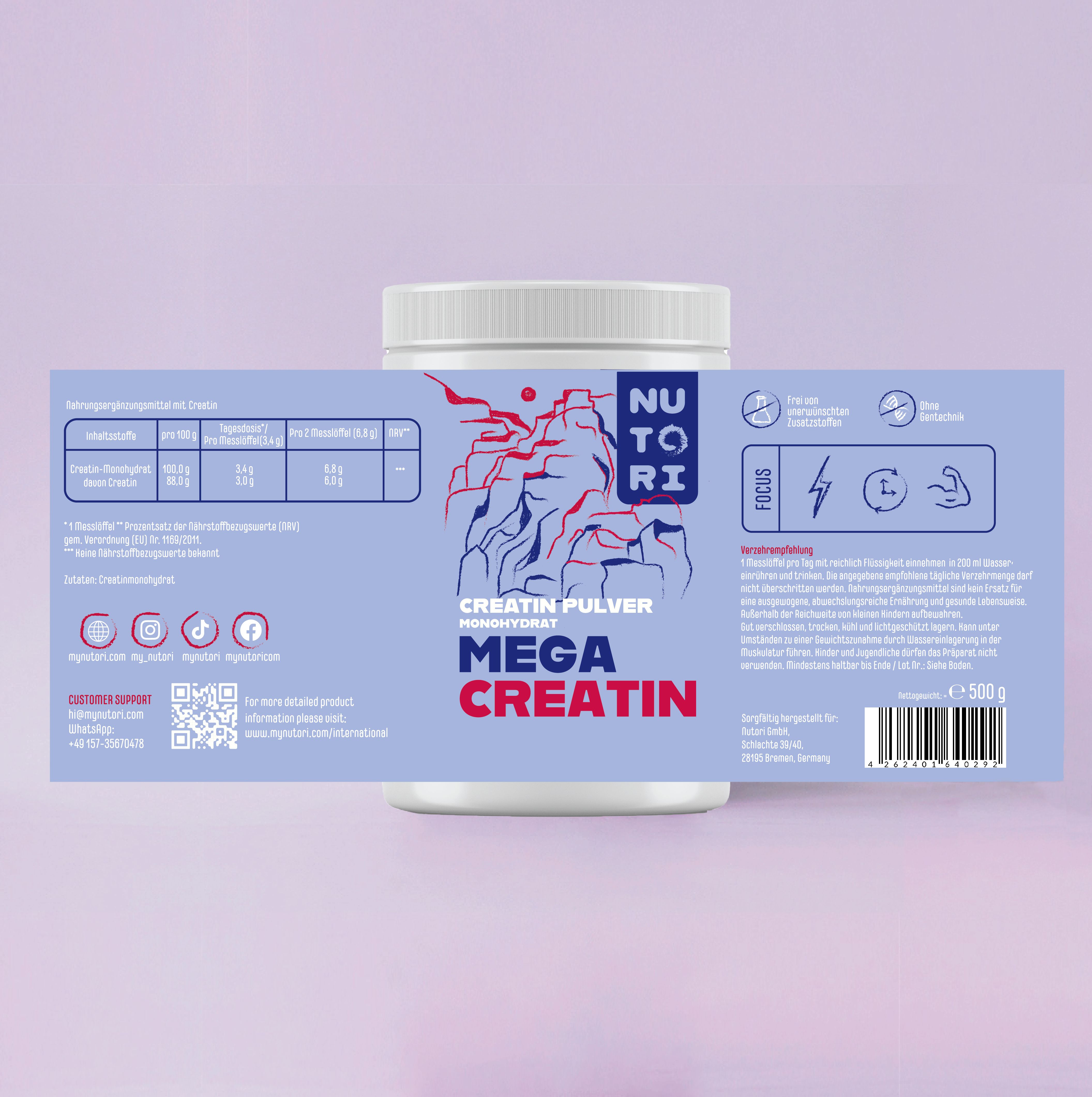 Nutori - MEGA CREATIN PULVER