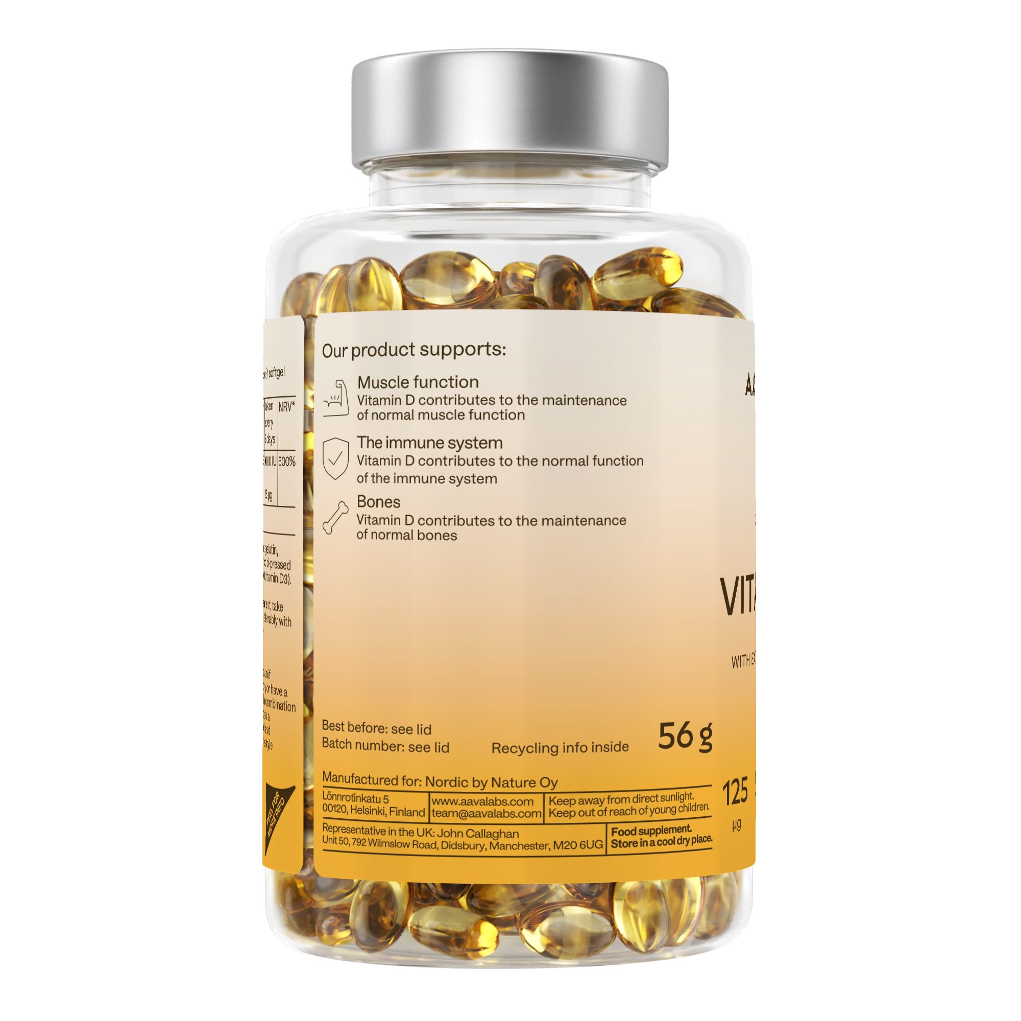 Aavalabs 5000 IE Vitamin D3 Vitamin D | Vit d3 für Muskel-, Knochen- & Zahnerhalt | Langzeitvorrat