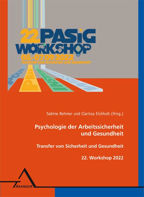 Plakat: 22. PASIG Workshop, Psychologie der Arbeitssicherheit und Gesundheit. Titel, Autoren, Datum und Logo.