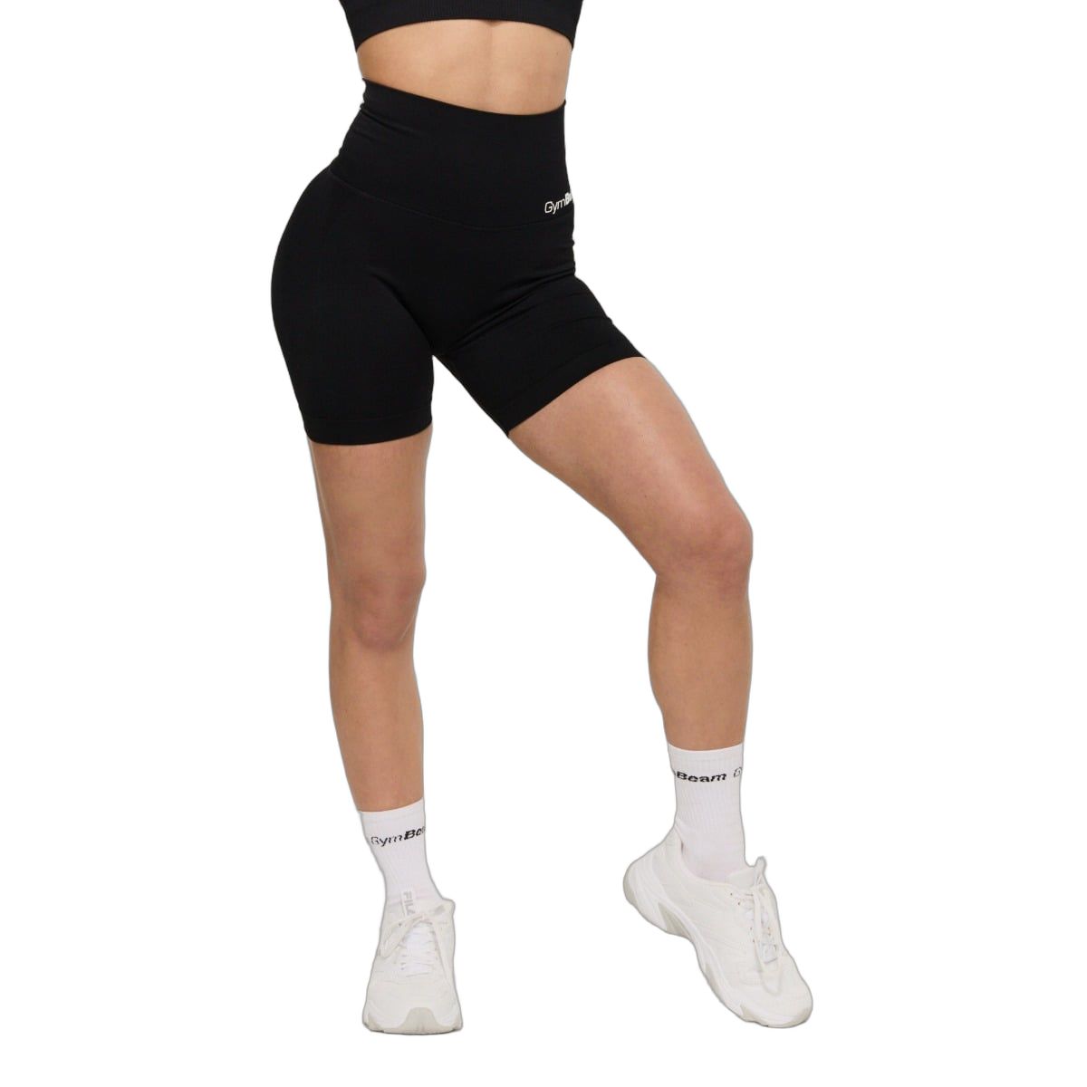GymBeam Shorts Damen nahtlos mit hoher Taille und Slim Fit in Black