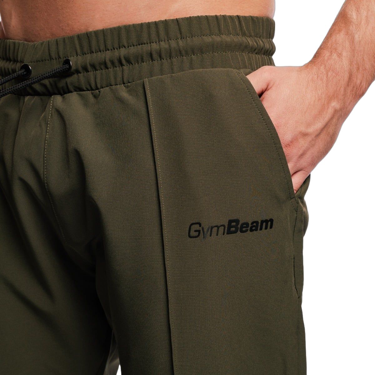 GymBeam Hose Herren regular Jogger mit Kordelzug Olive ARC