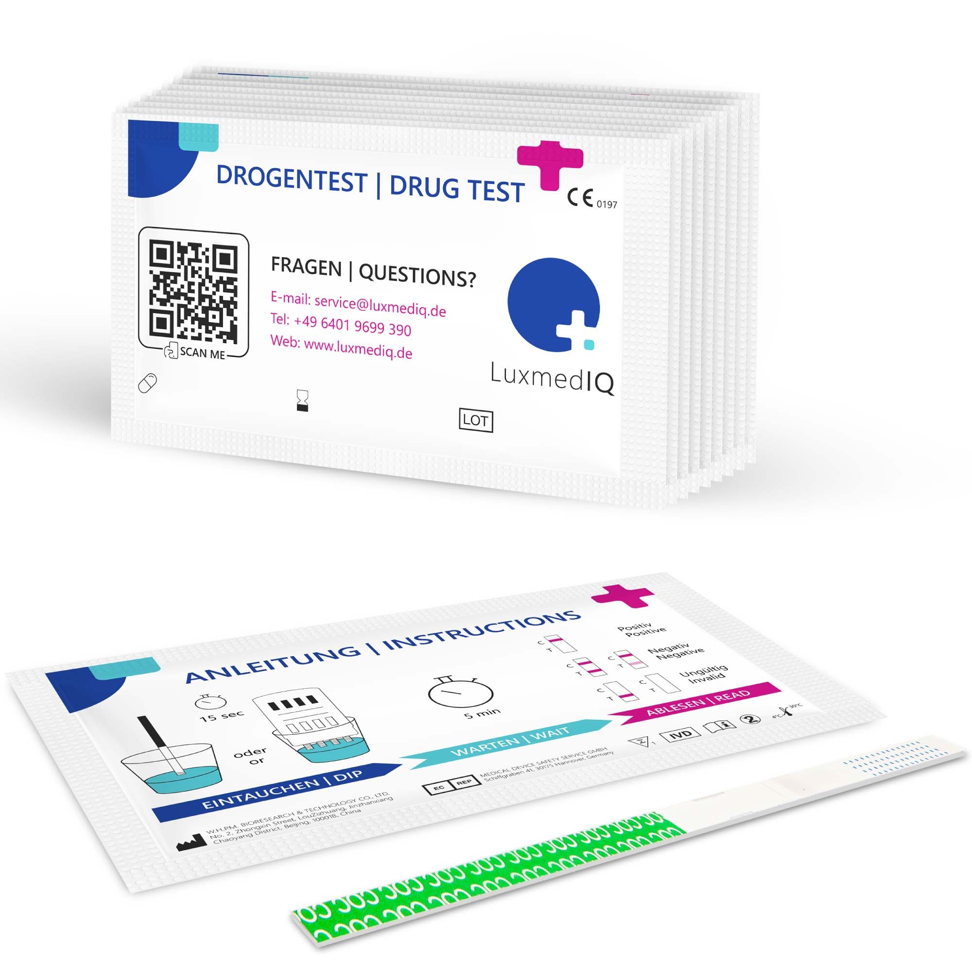 LuxmedIQ Drogenschnelltest für Kokain - Urin Drogentest Koks Crack - Cutoff 150 ng/mL