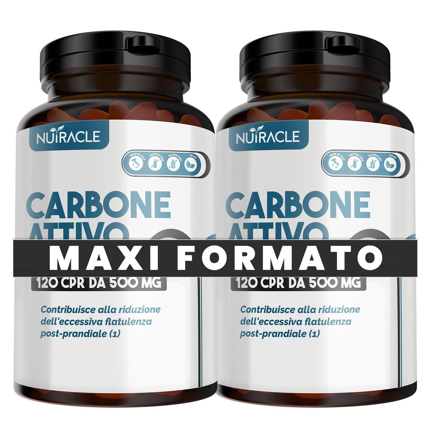 Nutracle Carbone Attivo Vegetale Compresse Integratore Alimentare Pancia Piatta Digestione