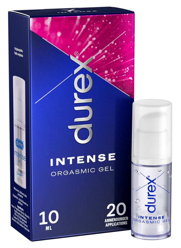 Durex Intense Orgasmic Gel 10ml Packung mit Fläschchen.