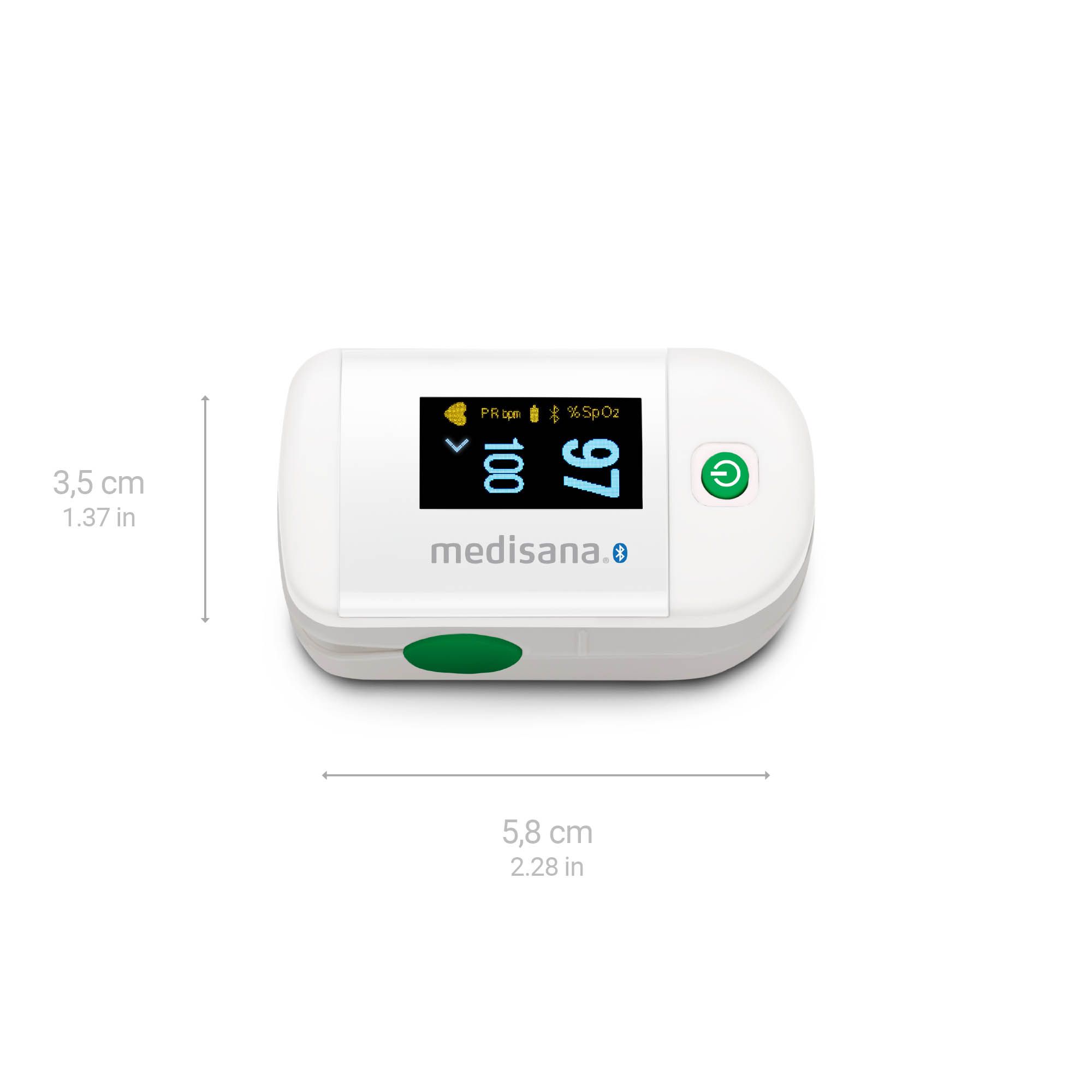 medisana PM 100 connect Pulsoximeter mit One-Touch Bedienung mit VitaDock+ App und Bluetooth