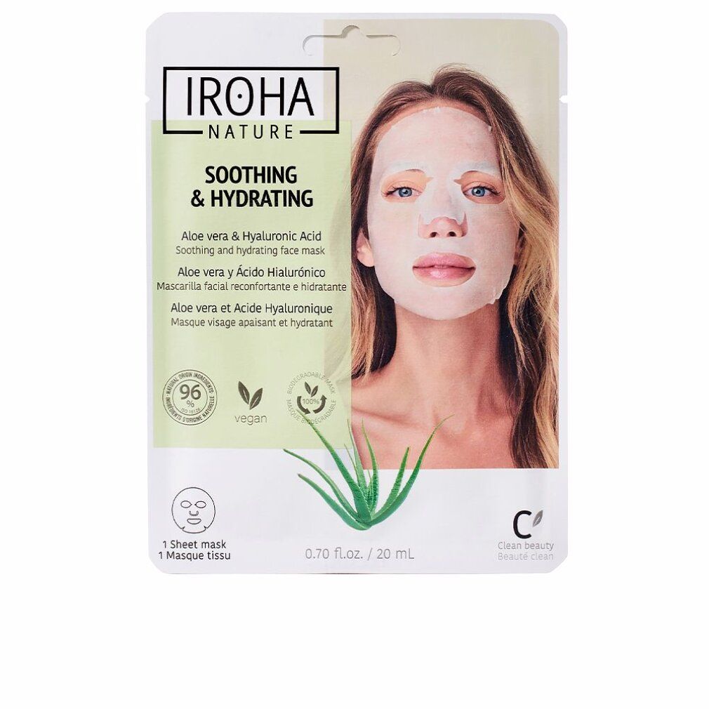 Iroha Nature Moisturizing Tissue Face Mask Aloe Vera 1 Einheit