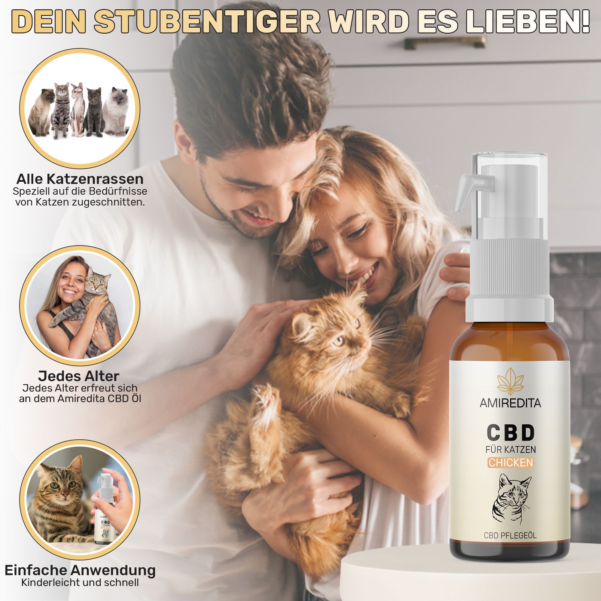Amiredita CBD Öl Katzen 750mg - Huhnaroma