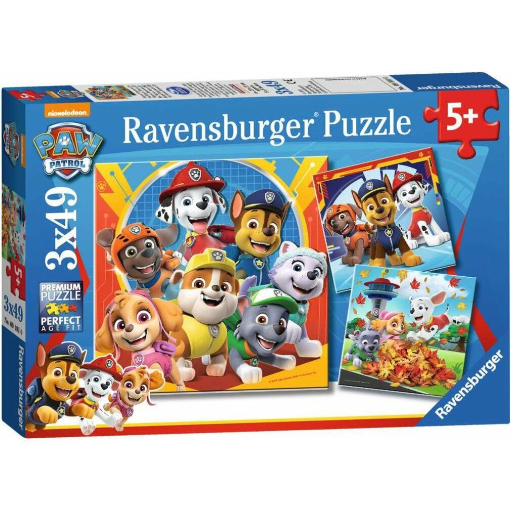 Puzzle 3x49 teile paw patrol 05048 ravensburger