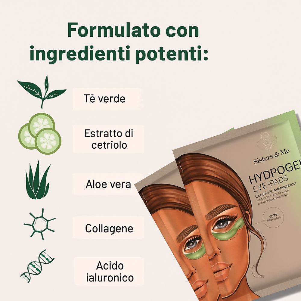 Sisters & Me Hydrogel Augen-Pads mit Gurkenextrakt und Grüntee-Öl