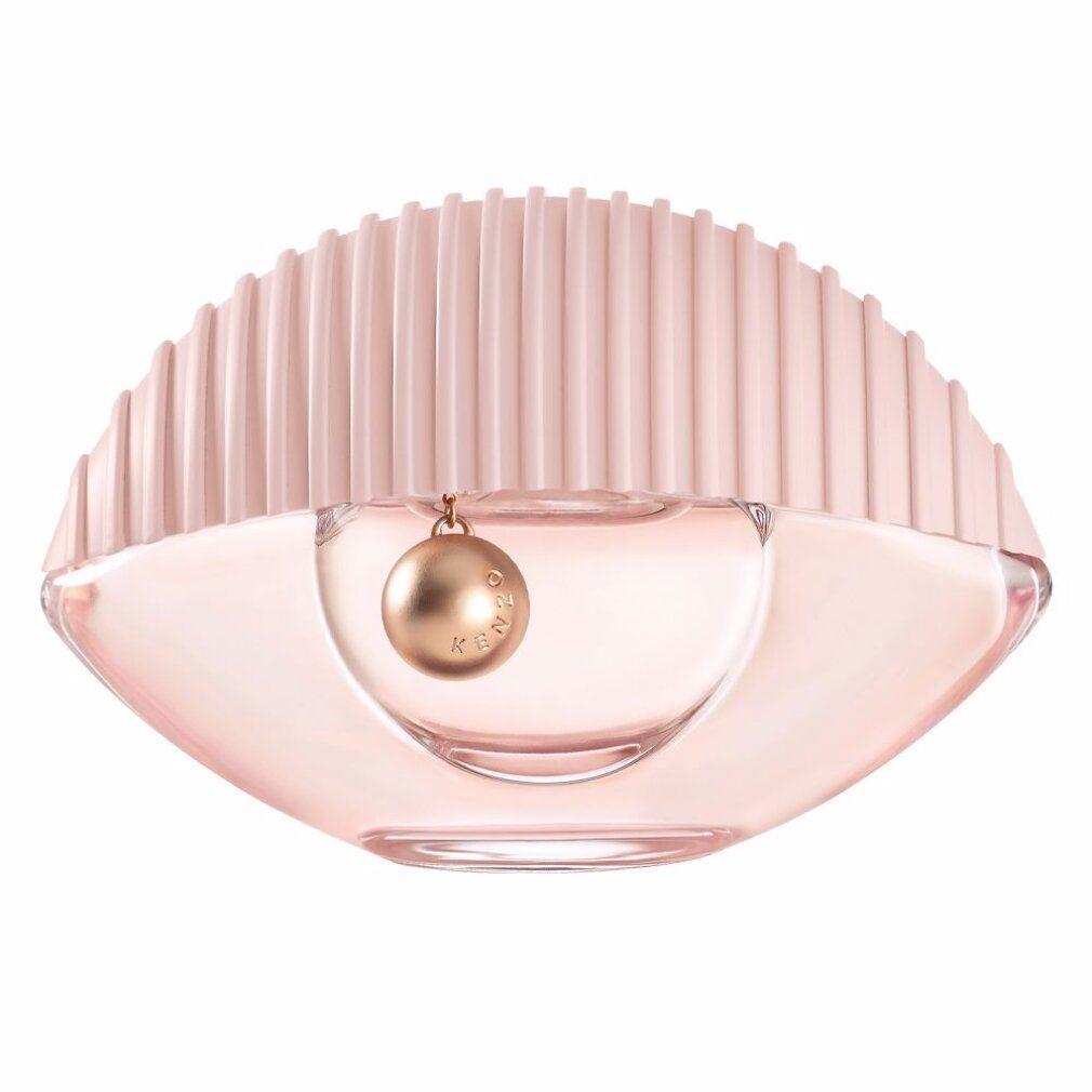 Rosa Kenzo World Eau de Toilette Spray. Flakon in Augenform mit goldener Kugel. Geriffelte Kappe.