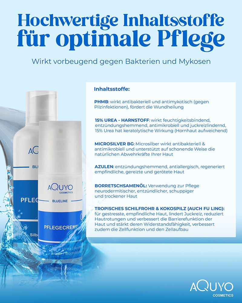 Blueline Pflegecreme bei Ekzem, Psoriasis, Neurodermitis, Hautausschlag, Juckreiz & Hautirritation