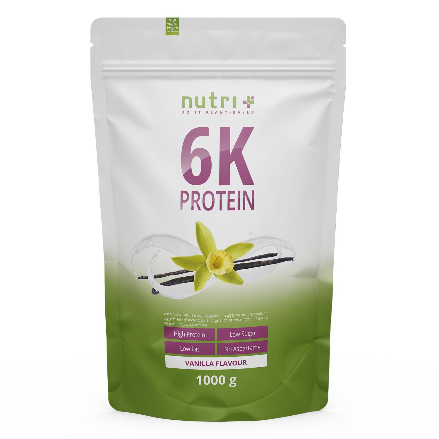 Nutri+ 6K Polvere di Proteine 1kg - Frullato senza Whey 1000 g