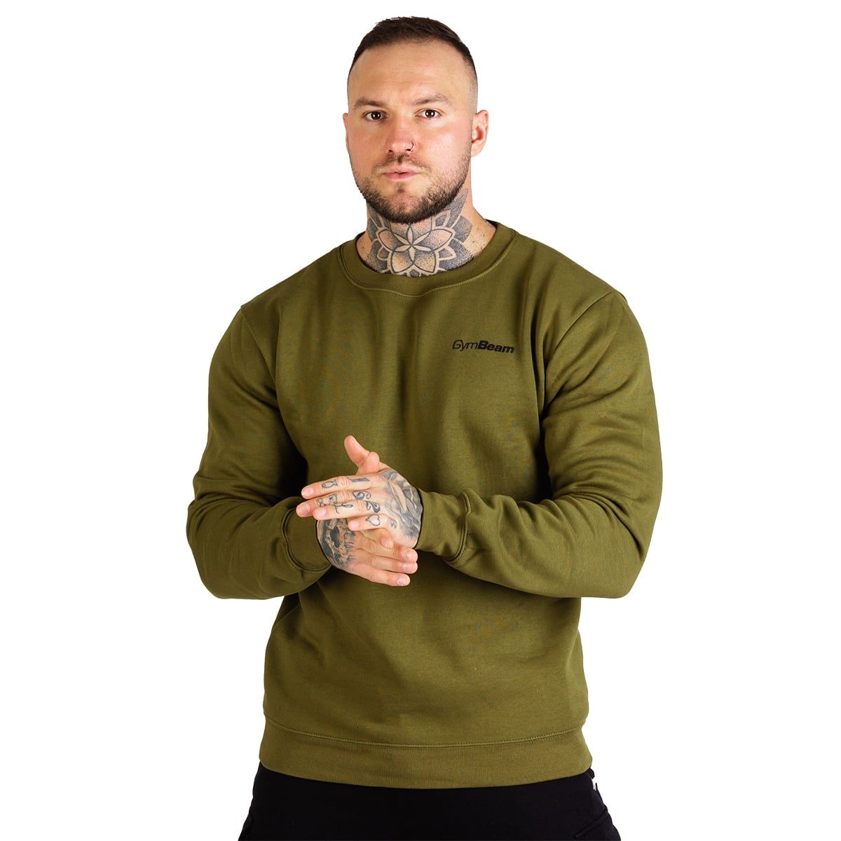 GymBeam Sweatshirt Herren regular ohne Kapuze in Militärgrün 1 St