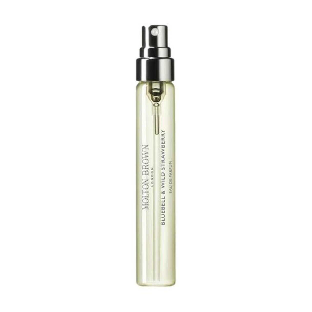 Parfüm-Nachfüllung. Aufschrift: Molton Brown, Bluebell & Wild Strawberry, Eau de Parfum.